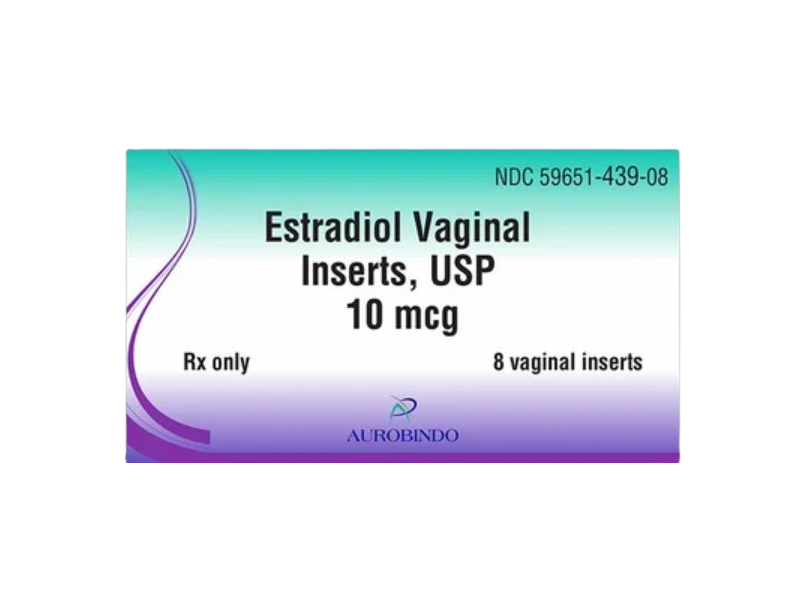 Estradiol Vaginal Inserts 10 mcg, USP 10 MGC, 8 Count, Aurobindo (Rx)