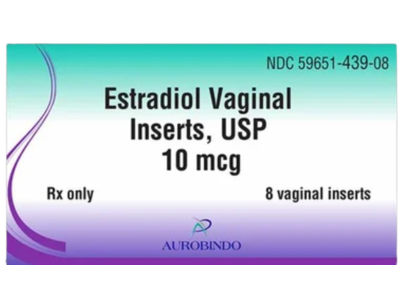 Estradiol Vaginal Inserts 10 mcg, USP 10 MGC, 8 Count, Aurobindo (Rx)