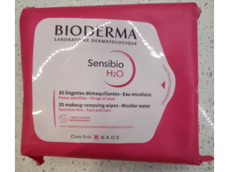 Bioderma Sensibio H2O Makeup Removing Wipes, 25 Count