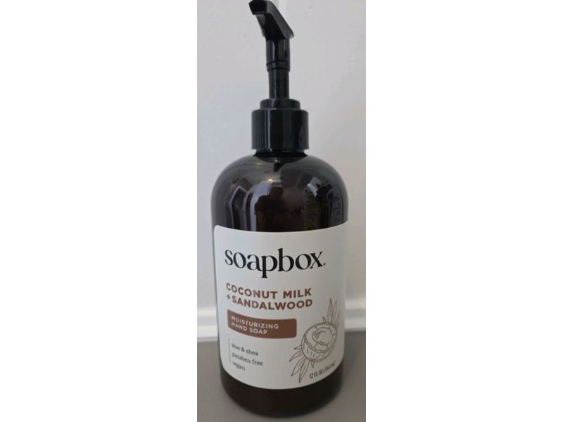 Soapbox Moisturizing Hand Soap, Coconut Milk + Sandalwood, 12 fl oz/354 mL, Pack Of 3