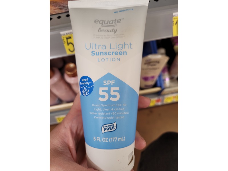 Equate Beauty Ultra Light Sunscreen Lotion, SPF 55, 6 fl oz/177 ml