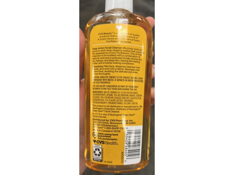 CVS Health Deep Action Facial Cleanser, 8.1 fl oz/240 mL
