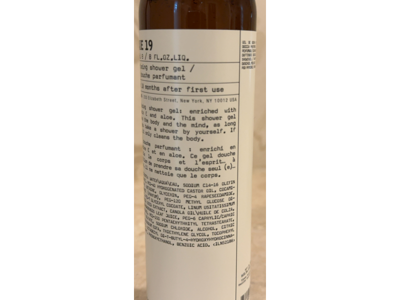 Le Labo Fragrances Baie 19 Shower Gel, 8 fl oz/237 mL