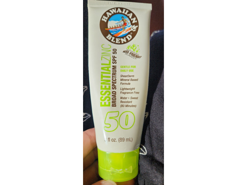 Hawaiian Blend Essential Zinc Sunscreen, SPF 50, 3 fl oz/89 mL