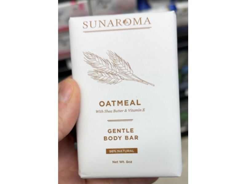 Sunaroma Oatmeal Gentle Body Bar, Shea Butter & Vitamin E, 8 oz