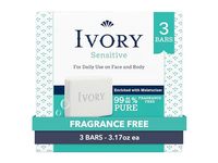 Ivory Sensitive Bar Soap, 3.17 fl oz/90 g, 3 Count - thumbnail 1
