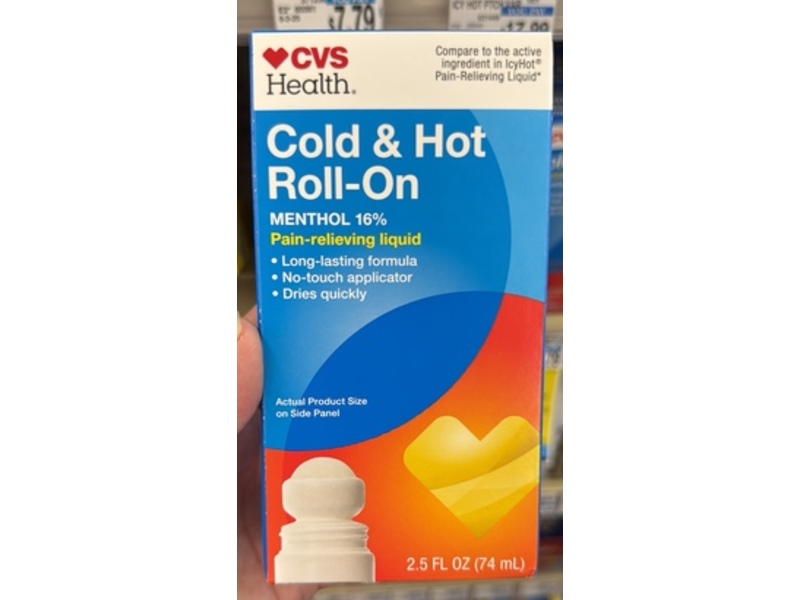 CVS Health Cold & Hot Pain Relieving Roll-on, 2/5 fl oz/74 mL