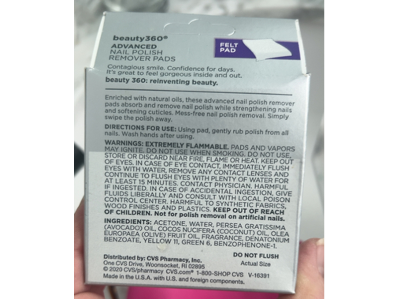 Beauty 360 Advanced Nail Polish Remover Pads, Natural Oils, 10 Count