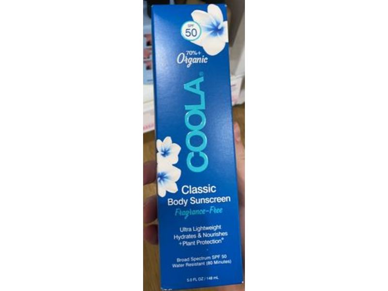 Coola Organic Classic Body Sunscreen, Fragrance-Free, 5 fl oz/ 148 mL