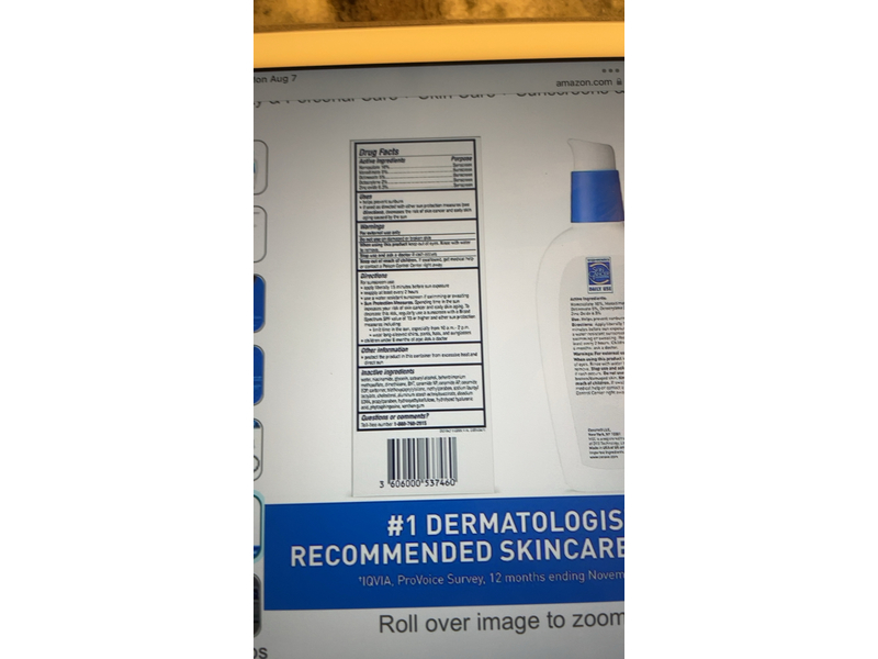 Cerave Facial Moisturizing Lotion, SPF 30, 3 fl oz/89 mL