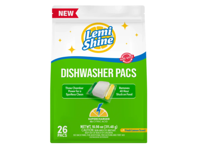 Lemi Shine Dishwasher Pacs, Supercharged Citric Acid, 10.98 oz/311.48 g, 26 Count