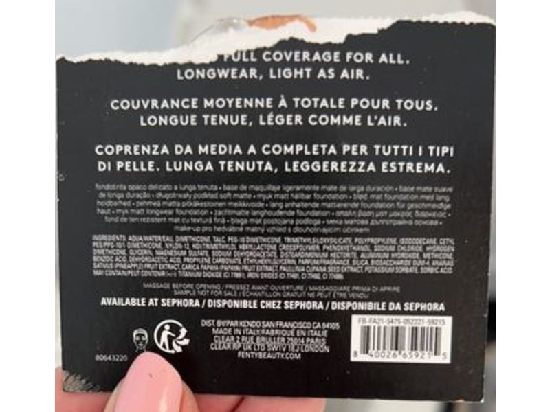 Fenty Beauty Pro Filter Soft Matte Longwear Foundation, 220, 0.023 fl oz/0.68 mL