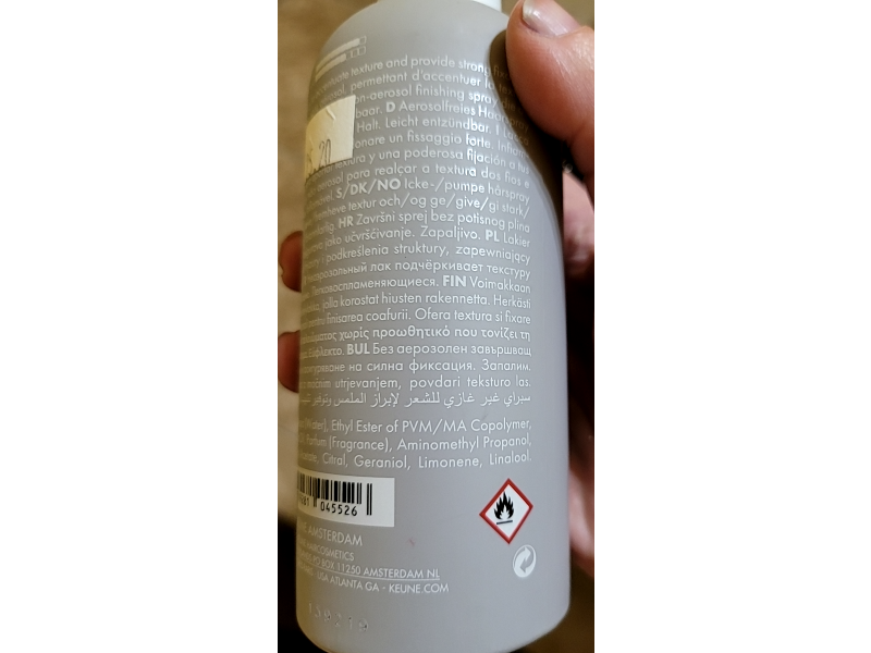 Keune Style Fix Finish Liquid Hairspray, 6.8 fl oz/200 mL