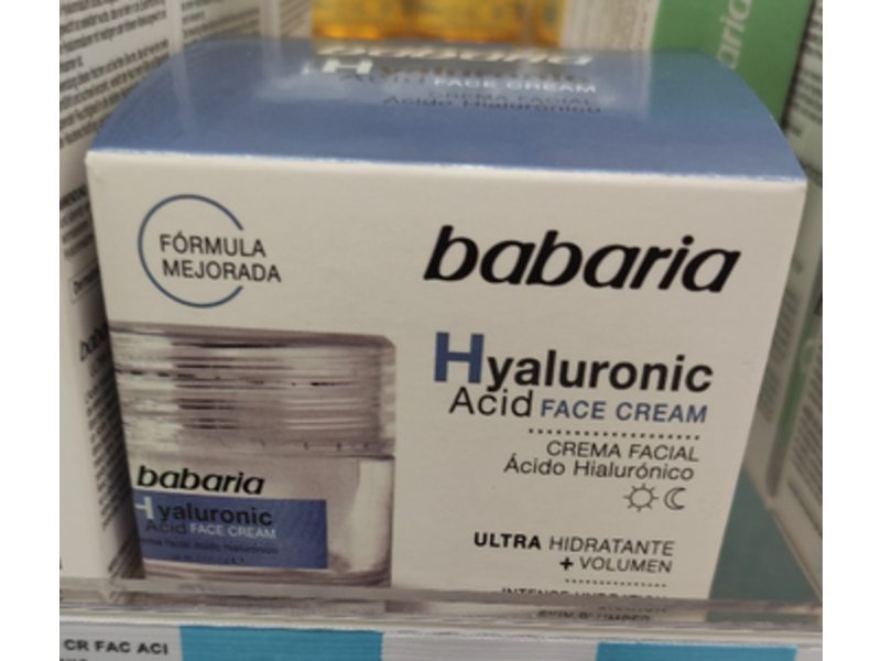Babaria Face Cream, Hyaluronic Acid, 1.7 fl oz/50 mL
