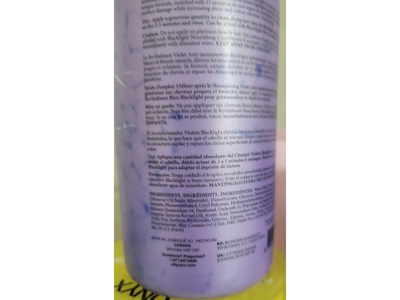 Oligo Professionnel Blacklight Anti-Yellow Violet Conditioner, 8.5 fl oz/250 mL