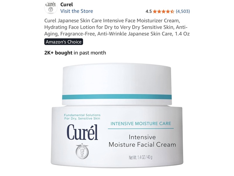 Curel Intensive Moisture Facial Cream, 1.4 oz/40 g
