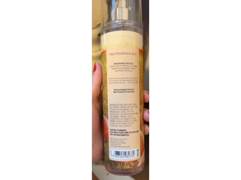 Bath & Body Works Fine Fragrance Mist, Sweet Cinnamon Pumpkin, 8 fl oz/236 mL