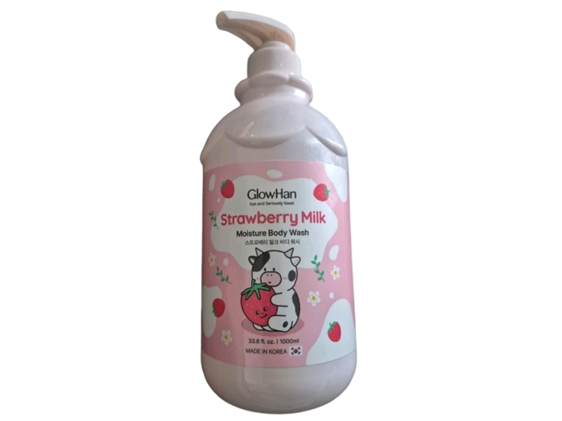 Glowhan Moisture Body Wash, Strawberry Milk, 33.8 fl oz/1000 mL