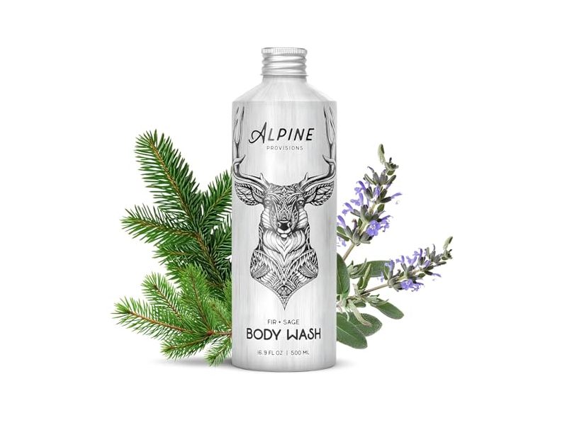 Alpine Provisions Body Wash, Fir + Sage, 16.9 fl oz/500 mL