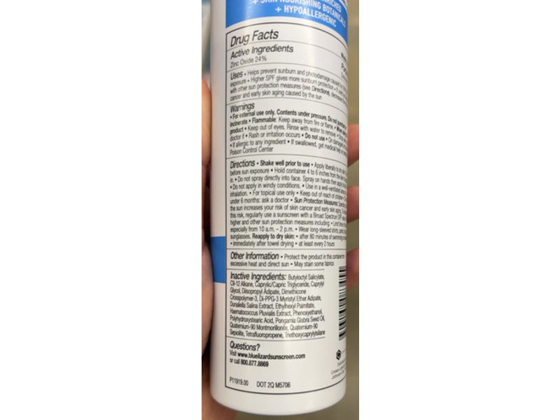 Blue Lizard Sensitive Mineral Sunscreen Spray, SPF 50 +, 4.5 oz/127.6 g