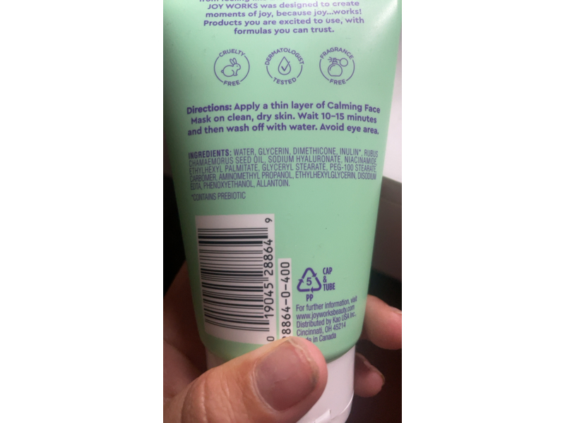 Joy Works Calming Face Mask, 4 fl oz/118 mL
