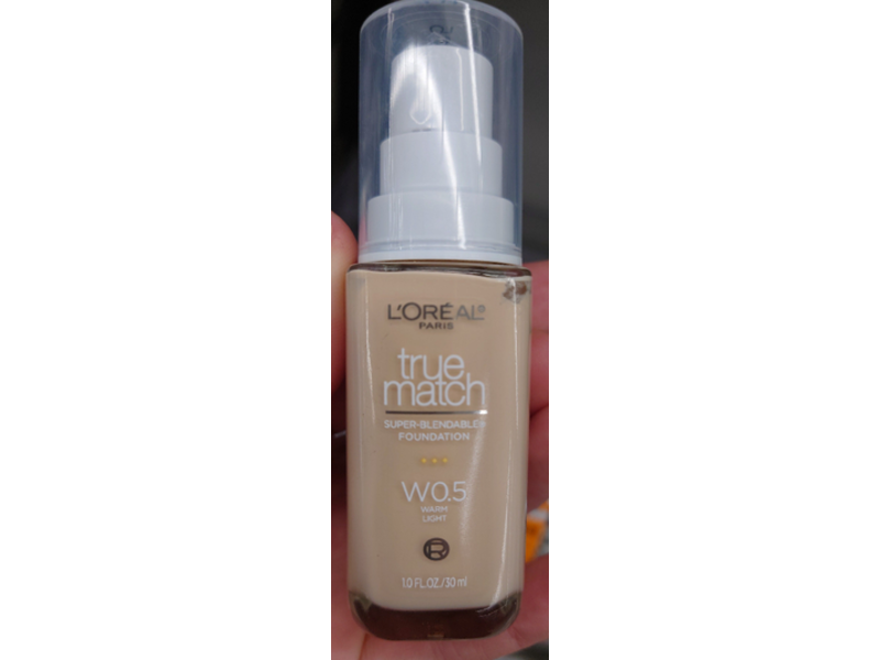 L'Oreal Paris True Match Foundation, W0.5 Warm Light, 1.0 fl oz/30 mL