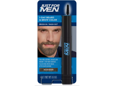 Just For Men 1-Day Bears & Brow Color, Medium Brown, 0.3 fl oz/9 mL