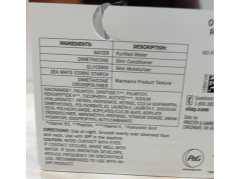 Olay Pro Advanced Retinol Complex Night Moisturizer, 1.7 oz/48 g