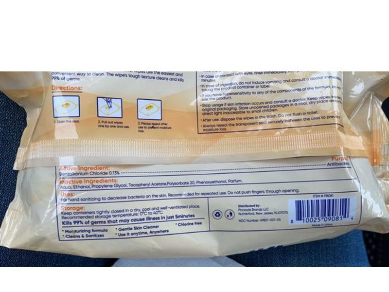 Fresh 'N Clean Antibacterial Wipes, Lemon Scent, 80 Ct