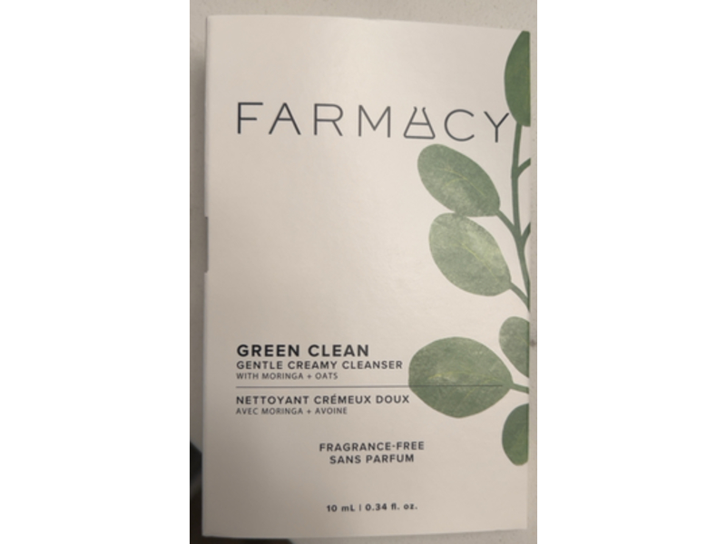 Farmacy Green Clean Gentle Creamy Cleanser, Moringa + Oats, 0.34 fl oz/10 mL