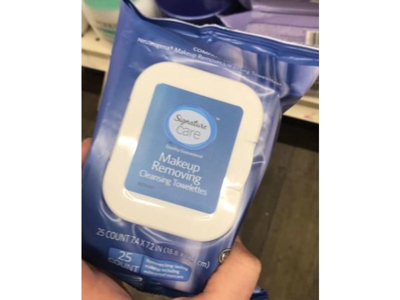 Signature Care Makeup Removing Cleansing Towelettes, 25 Count