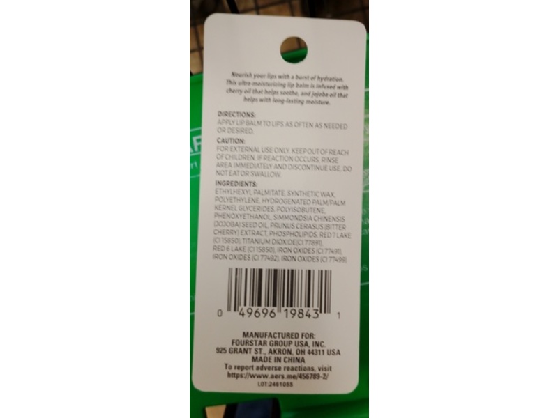 B.Pure Glow Up Lip Balm, Sheer Mouve, 0.12 oz/3.5 g