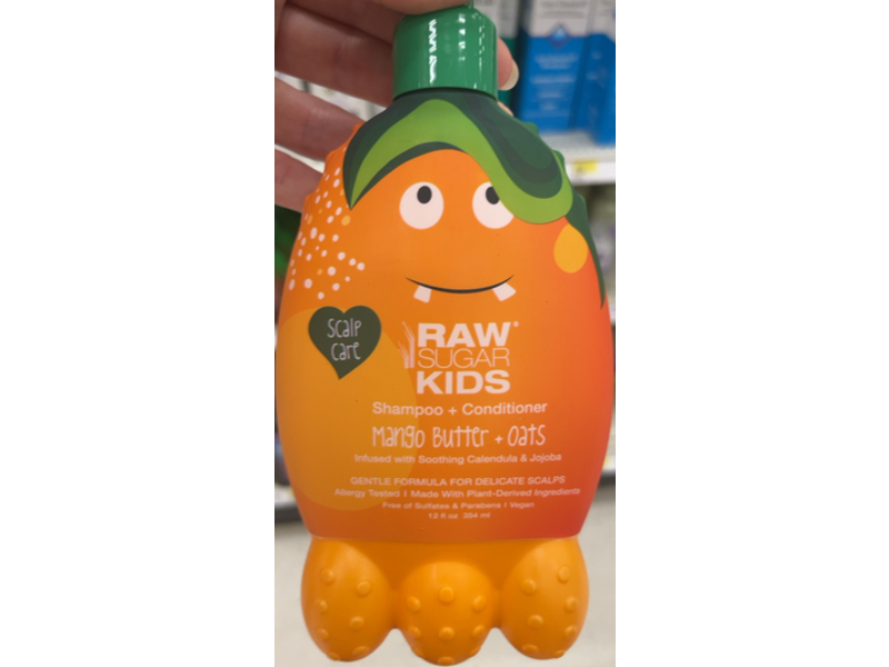 Raw Sugar Shampoo + Conditioner, Mango Butter + Oats, 12 fl oz/354 mL