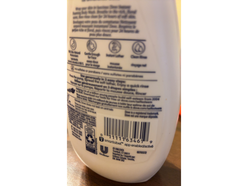 Dove Nourishing Foaming Body Wash, 165 fl oz/400 mL