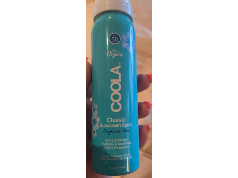 Coola Organic Sunscreen Spray, SPF 50, 2 fl oz/60 mL