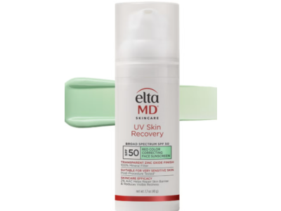 Eltamd Uv Skin Recovery Red Color Correcting Face Sunscreen, Green Tint SPF 50, 1.7 fl oz/48 g