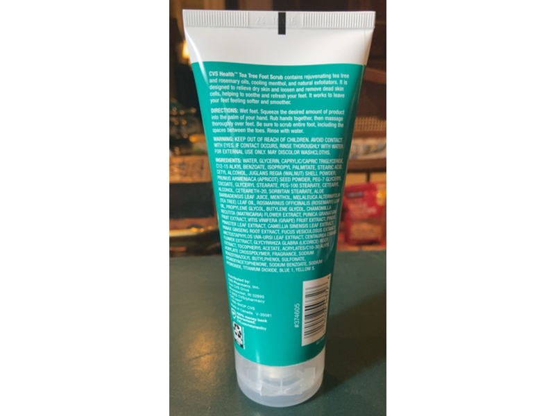 CVS Health Tea Tree Foot Scrub, 6 oz/170 g