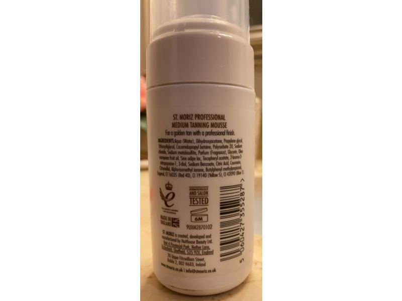 ST.Moriz Professional Self-Tanning Mousse, Medium, 2.53 fl oz/75 mL