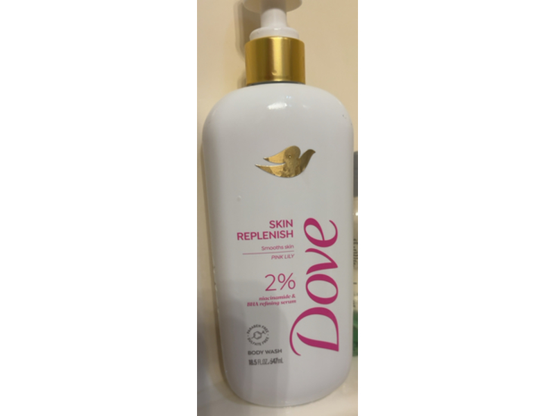 Dove Skin Replenish Body Wash, Pink Lily, 18.5 fl oz/547 mL