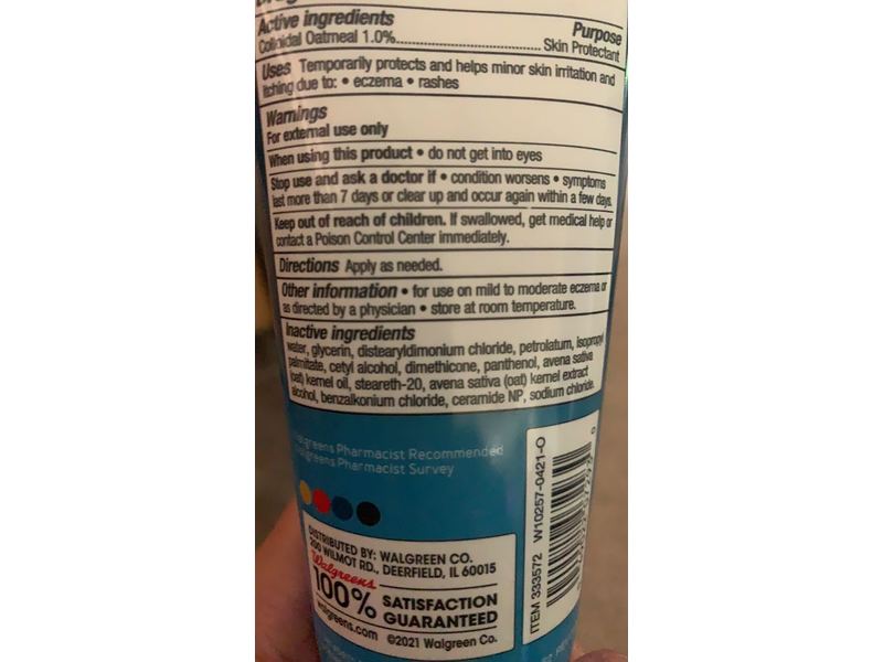 Walgreens Eczema Lotion, Colloidal Oatmeal, Fragrance Free, 8 oz/226 g