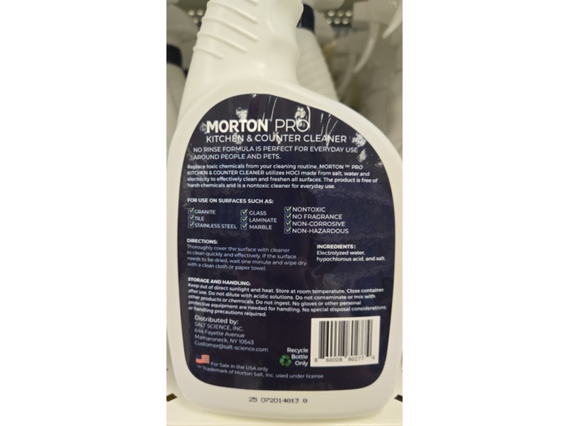 Morton Kitchen & Counter Cleaner, Salt-Based, 32 fl oz , Pack Of 2
