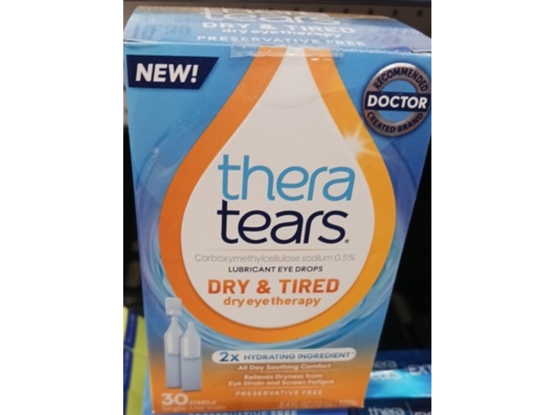 TheraTears Dry & Tired Lubricant Eye Drops Vials, 30 Count