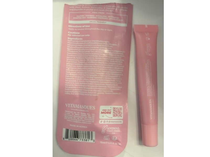 Vitamasques Lip Butter Balm, Vanilla Creme, 0.33 fl oz/10 mL