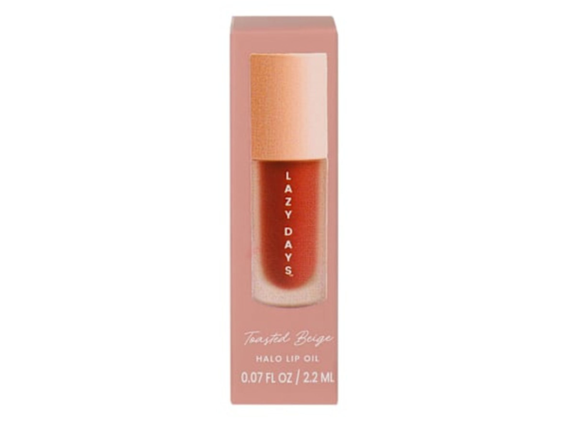 Lazy Days Halo Lip Oil, Toasted Beige, 0.07 fl oz/2.2 mL