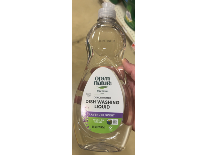 Open Nature Dish Washing Liquid, Lavender Scent, 19 fl oz/562 mL