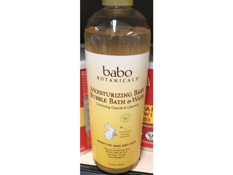 Babo Botanicals Moisturizing Baby Bubble Bath & Wash, 15 fl oz/450 mL