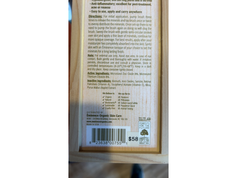 Eminence Sun Defense Minerals Sunscreen, SPF 30, 1 Honey Apple, 8 g