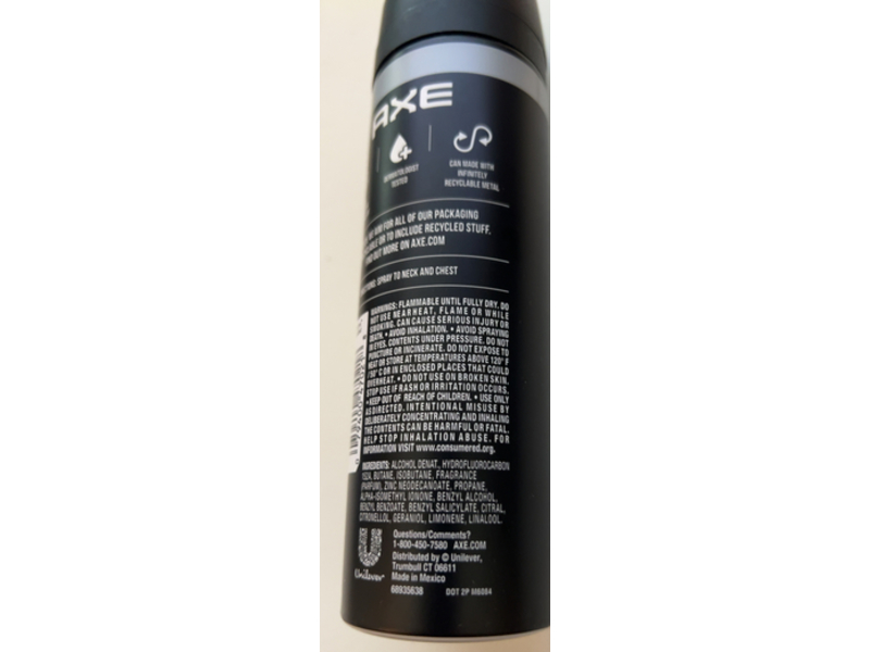 Axe Black Deodorant Body Spray, Black, Frozen Pear & Cedarwood Scent, 5.1 oz/144 g