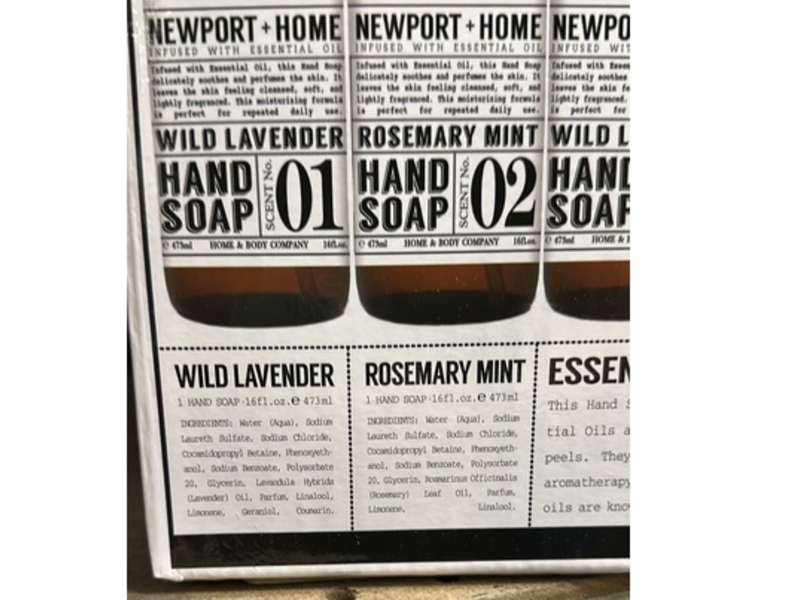 Newport + Home Hand Soap, Wild Lavender + Rosemary Mint, 16 fl oz/475 mL, 4 Pack