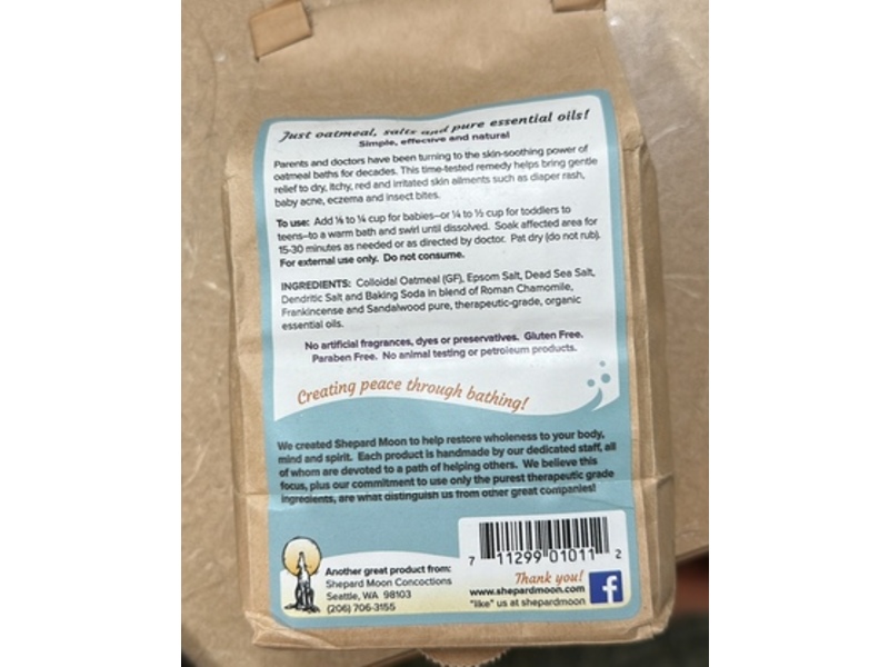 Shepard Moon Kids Soothing Oatmeal Bath with Chamomile & Frankincense, 24 oz/680 g